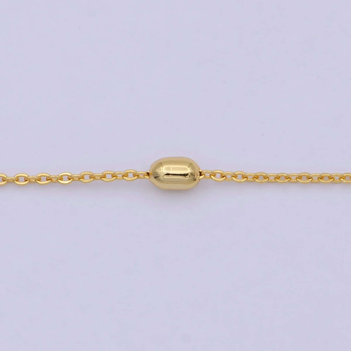 1 mm Satellite necklace, 24k gold plated chain Bead, Dainty gold plated chain, minimalist necklace 17.7 inch chain | WA-741 Clearance Pricing - DLUXCA