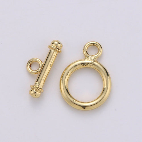 1 set Simple Gold Toggle Clasp For Necklace Bracelet DIY Jewelry Making L-056 - DLUXCA