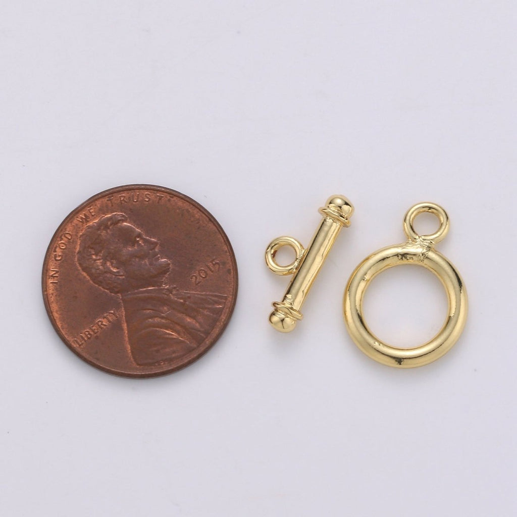 1 set Simple Gold Toggle Clasp For Necklace Bracelet DIY Jewelry Making L-056 - DLUXCA