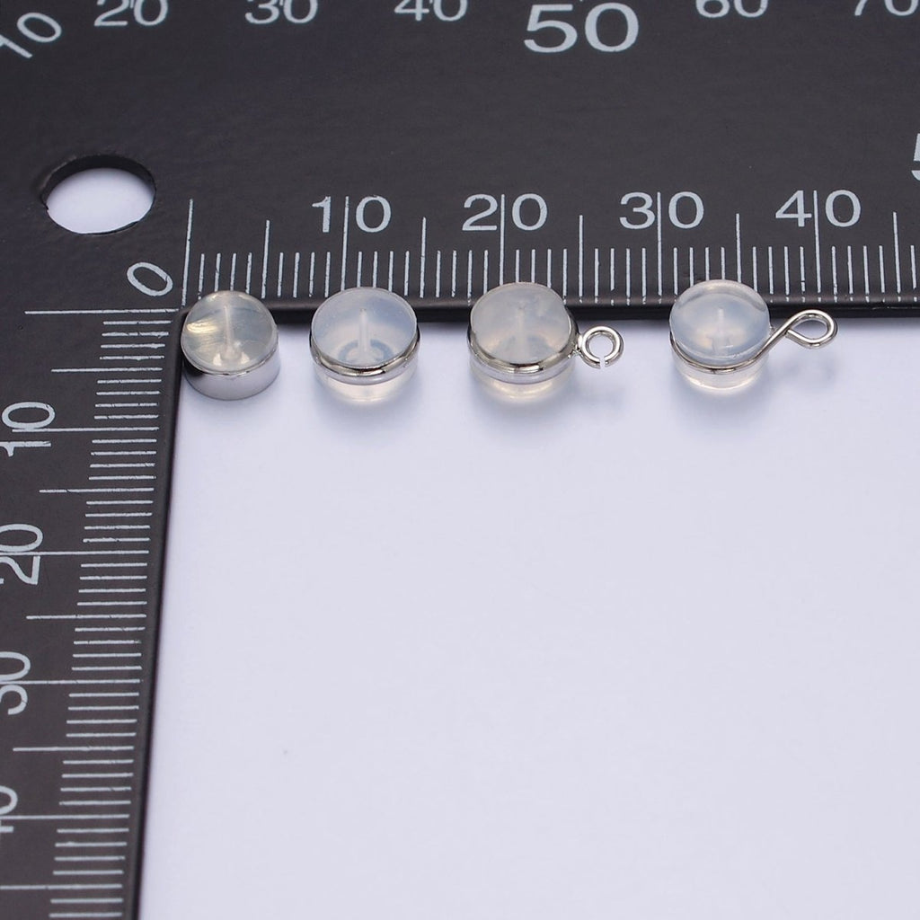10 pair Soft Silicone Earring Backs for Studs Silver Rubber Earring Backs with Open Link Hypoallergenic Safety Plastic Earring Back for Jewelry Making Z-425 Z-426 Z-427 Z-428 - DLUXCA