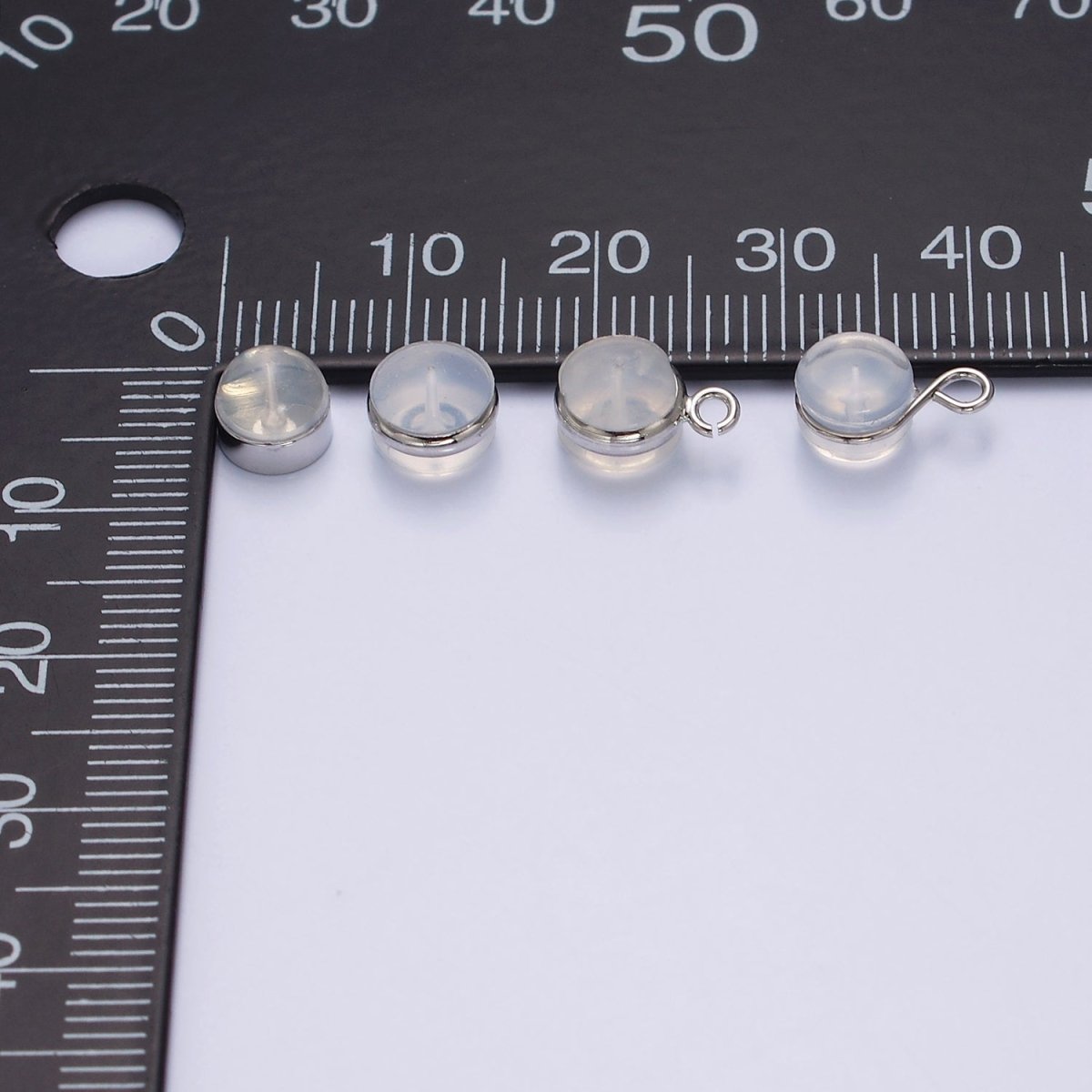 10 pair Soft Silicone Earring Backs for Studs Silver Rubber Earring Backs with Open Link Hypoallergenic Safety Plastic Earring Back for Jewelry Making Z-425 Z-426 Z-427 Z-428 - DLUXCA