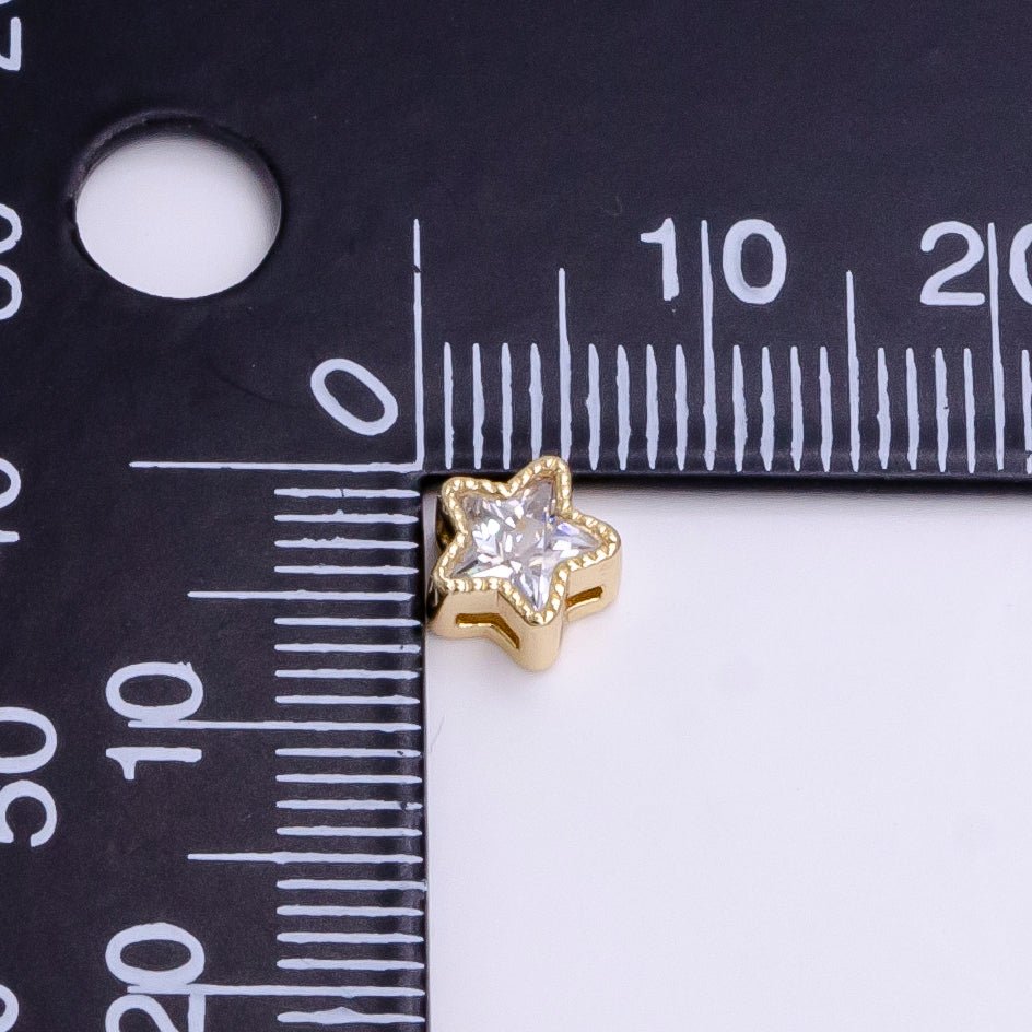 10x 7mm Star Beads for Necklace Bracelet Component in Real Gold Plated B-162 - DLUXCA