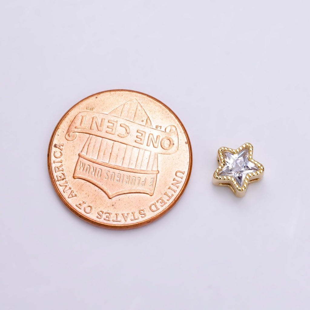 10x 7mm Star Beads for Necklace Bracelet Component in Real Gold Plated B-162 - DLUXCA