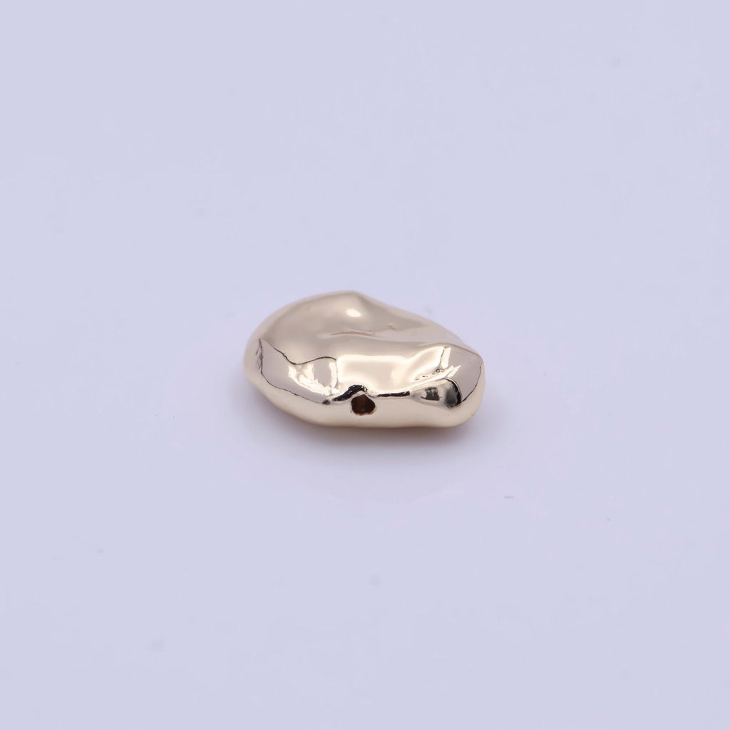 11mm Nugget Beads Pebble Gold Spacer Beads Findings For Jewelry Making | B-078 - DLUXCA