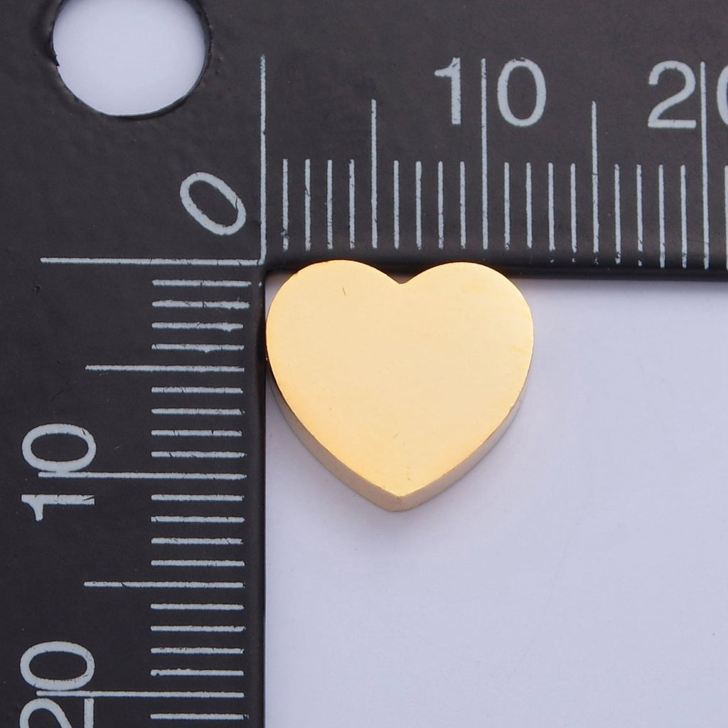11mmx12mm Stainless Steel Heart Bead For Jewelry Making W-847 W-848 - DLUXCA