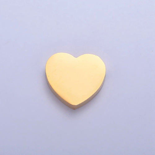 11mmx12mm Stainless Steel Heart Bead For Jewelry Making W-847 W-848 - DLUXCA