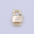 12mm Double Sided Boxy Rectangular Lobster Clasps Jewelry Closure in Gold & Silver | K-261 K-267 - DLUXCA