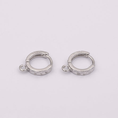 12mm Silver Cartilage Open Loop Huggie Earrings Supply | Z-362 - DLUXCA