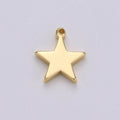12x12mm 24k Gold plated Star Charms, Gold Star Pendant, Celestial Jewelry Minimalist Jewelry Making supply, D-683 - DLUXCA