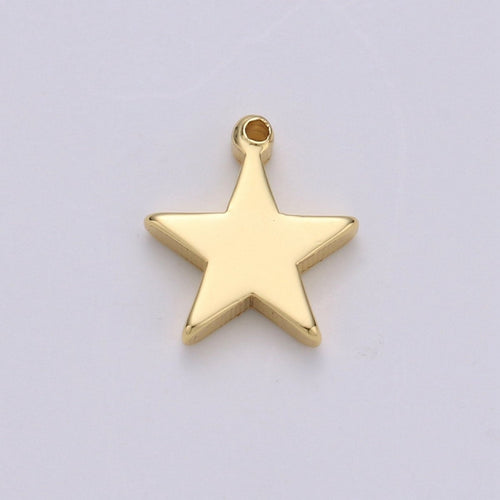 12x12mm 24k Gold plated Star Charms, Gold Star Pendant, Celestial Jewelry Minimalist Jewelry Making supply, D-683 - DLUXCA