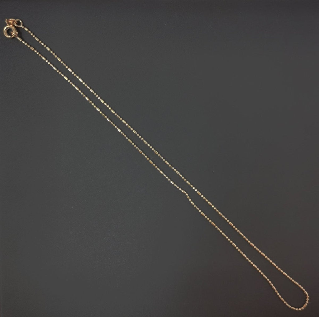 13.7'' Ready to Use 18K Gold plated Bead Necklace Chain, Layering Beaded Chain, Dainty 1mm Beaded Necklace w/ Spring Ring, or Pendant Charm Chain Necklace | CN-508 Clearance Pricing - DLUXCA