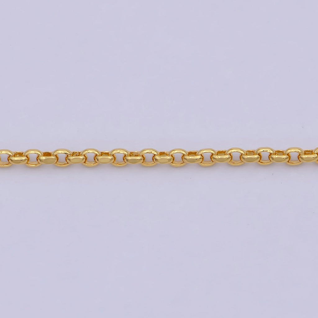 1.3mm 24K Gold plated Chain, Rolo Chain Dainty Gold Necklace Chain, Circle Cable Chain Wholesale | WA-747 Clearance Pricing - DLUXCA