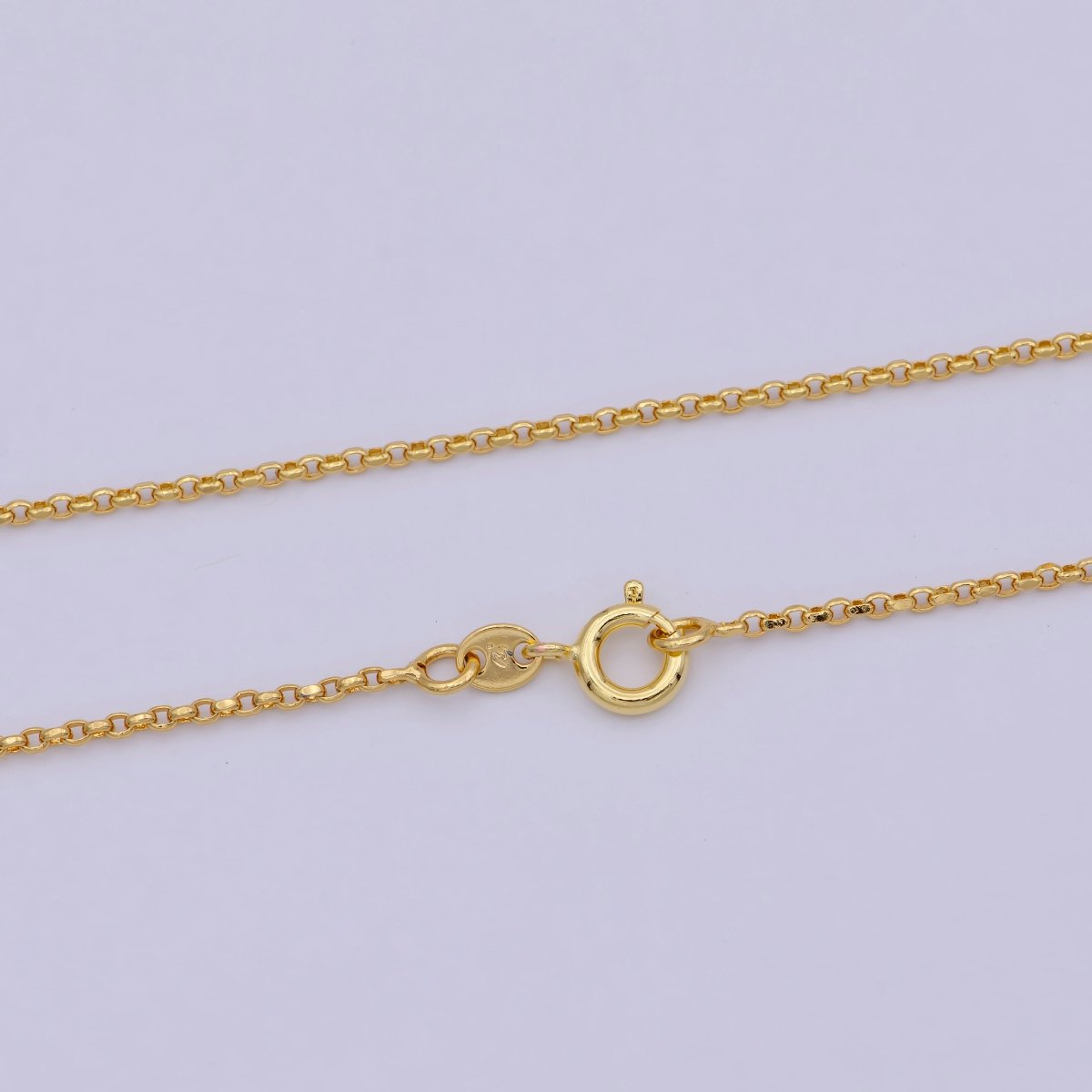 1.3mm 24K Gold plated Chain, Rolo Chain Dainty Gold Necklace Chain, Circle Cable Chain Wholesale | WA-747 Clearance Pricing - DLUXCA