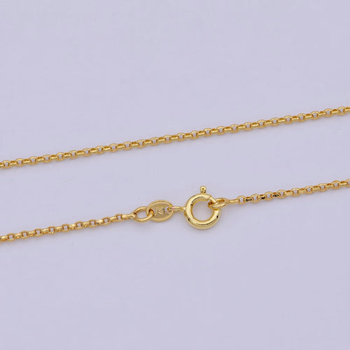1.3mm 24K Gold plated Chain, Rolo Chain Dainty Gold Necklace Chain, Circle Cable Chain Wholesale | WA-747 Clearance Pricing - DLUXCA
