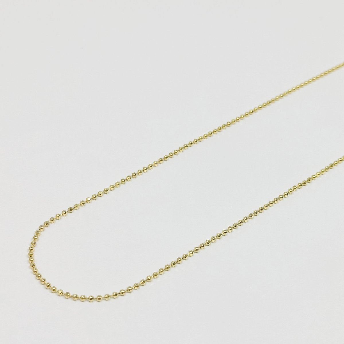 1.3mm Ball Beads Chain, 24K Gold plated Chain By Yard, Round Bead Chain For DIY Jewelry Making, Bracelet Necklace Component Supply | ROLL-357 Clearance Pricing - DLUXCA