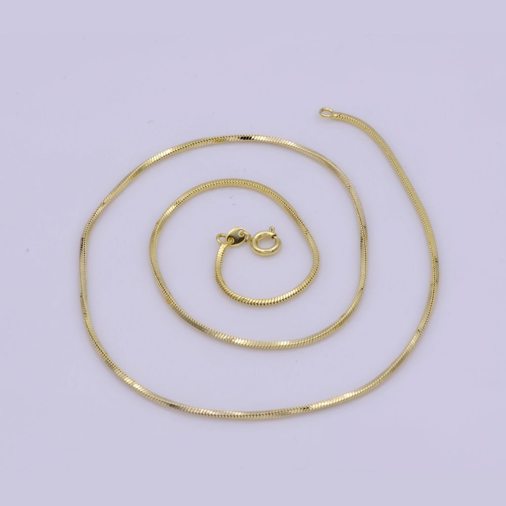 1.3mm Snake Herringbone 18 Inch, 20 Inch Layering Chain Necklace | WA-402 WA-403 Clearance Pricing - DLUXCA