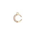 13x8.5MM Crescent Moon Charm or Pendant, Cubic Zirconia 18k Gold plated for Chocker Layer Necklace Jewelry Making C-150 - DLUXCA