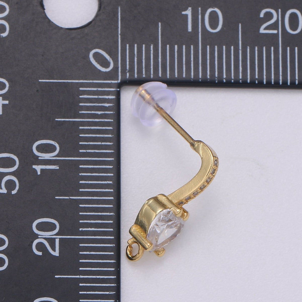 14K Dainty Gold plated High Heels Earring Studs For DIY Earring Making L-267 - DLUXCA