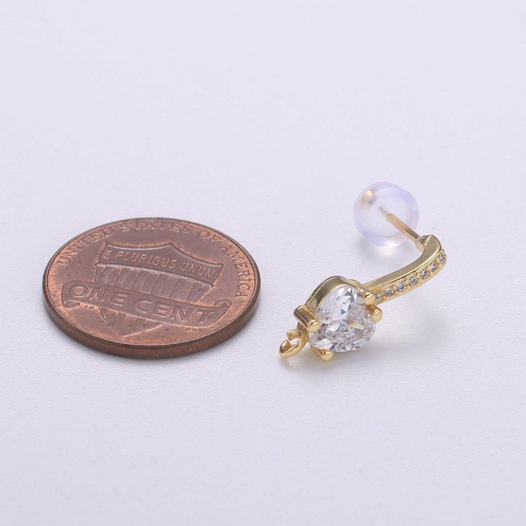 14K Dainty Gold plated High Heels Earring Studs For DIY Earring Making L-267 - DLUXCA