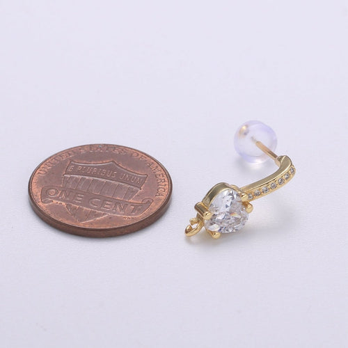 14K Dainty Gold plated High Heels Earring Studs For DIY Earring Making L-267 - DLUXCA