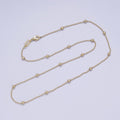 14K Gold 18 Inch Beaded 3mm Bead Chain Necklace with Lobster Clasps For Jewelry Making | WA-1169 Clearance Pricing - DLUXCA