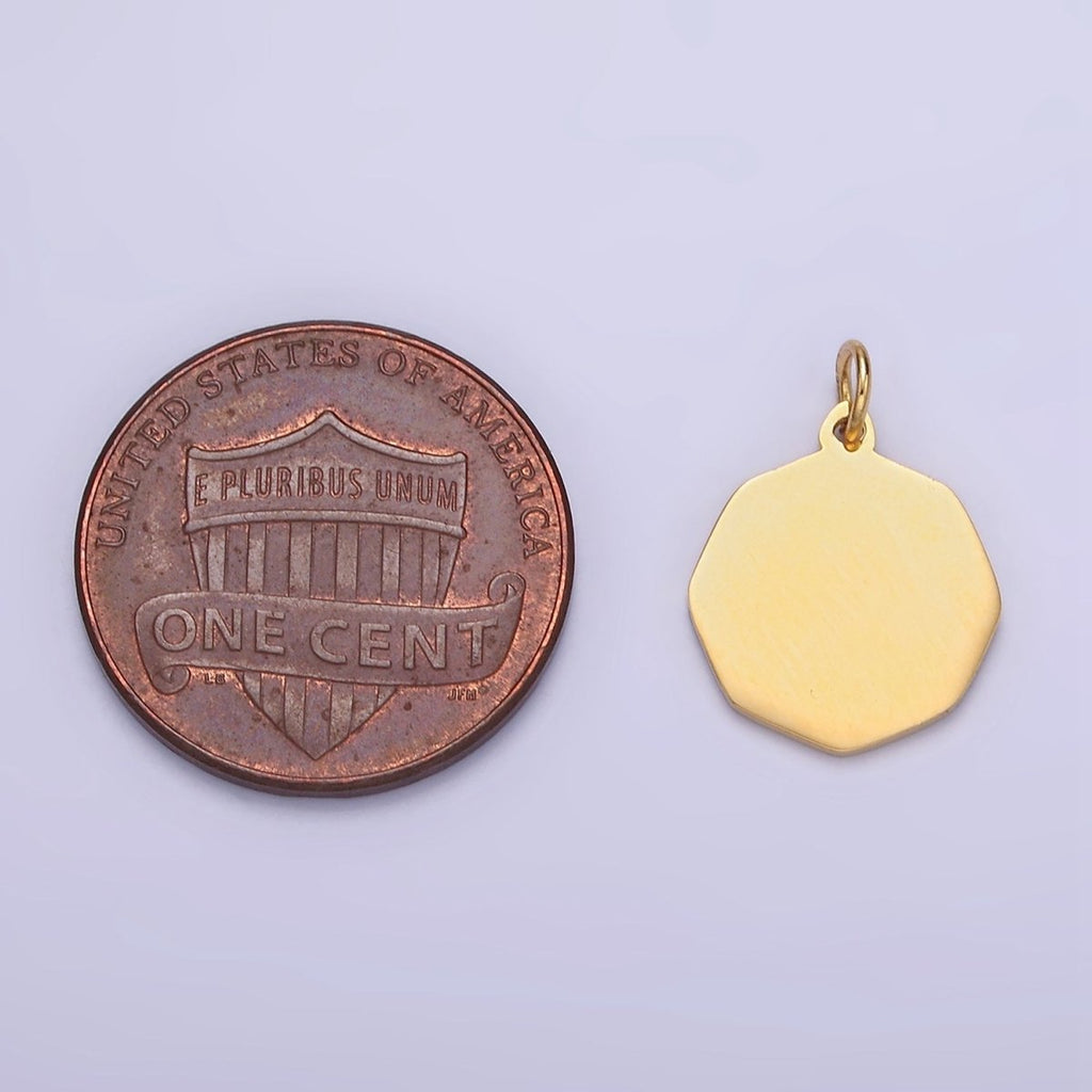 14K Gold Filed 15mm Hexagon Minimalist Charm | P949 - DLUXCA
