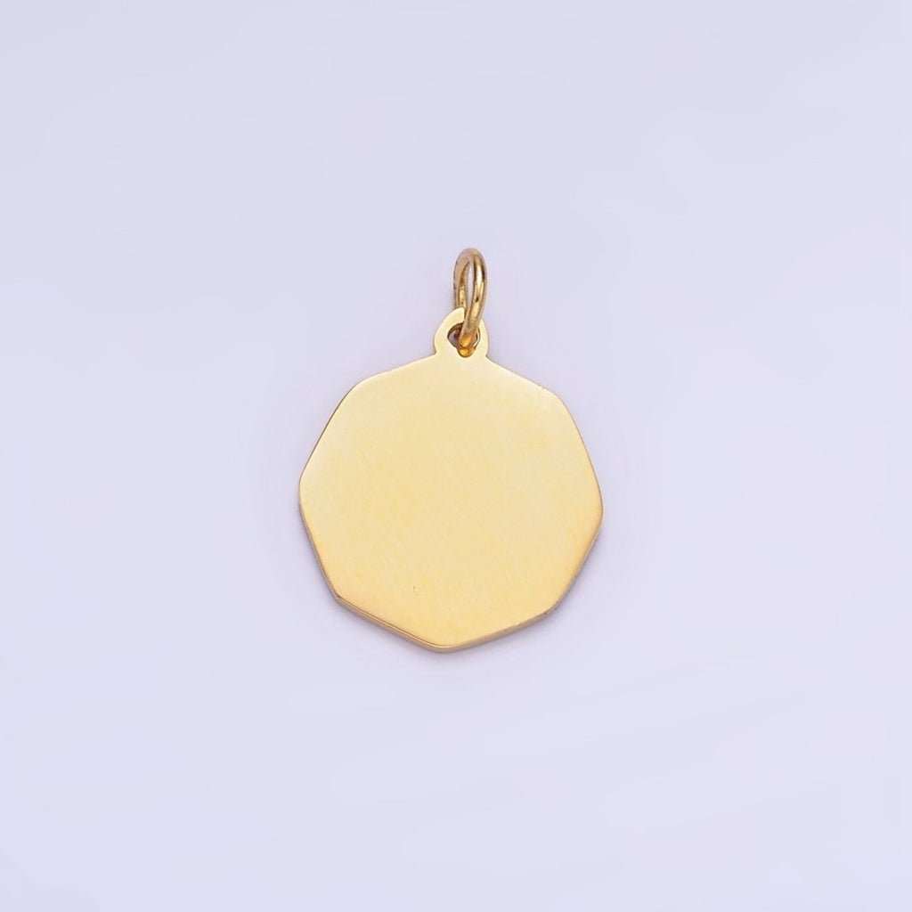14K Gold Filed 15mm Hexagon Minimalist Charm | P949 - DLUXCA