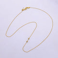 14K Gold plated 0.7mm Minimalist Cable Bead Slider 19 Inch Necklace | WA - 2472 - DLUXCA