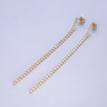 14K Gold plated 100mm Oval Clear CZ Drop Stud Earrings in Gold & Silver | AE507 AE508