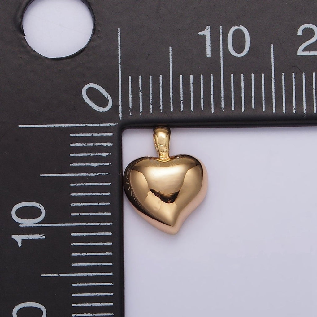 14K Gold plated 10mm Chubby Heart Minimalist Mini Pendant | N1916 - DLUXCA