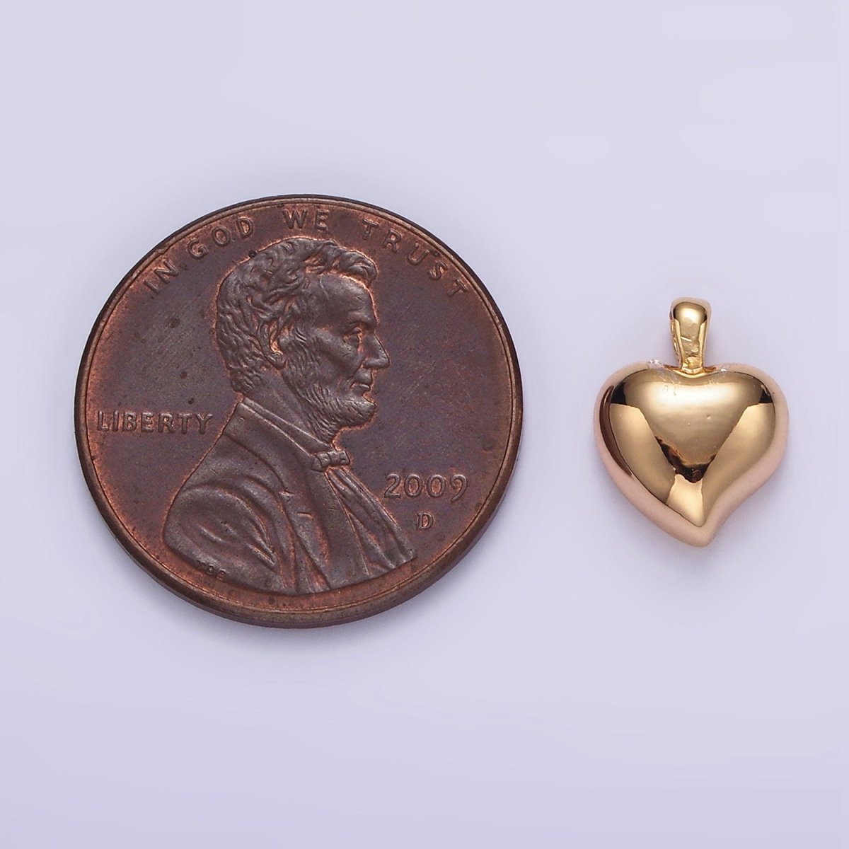 14K Gold plated 10mm Chubby Heart Minimalist Mini Pendant | N1916 - DLUXCA
