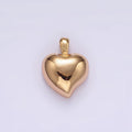 14K Gold plated 10mm Chubby Heart Minimalist Mini Pendant | N1916 - DLUXCA