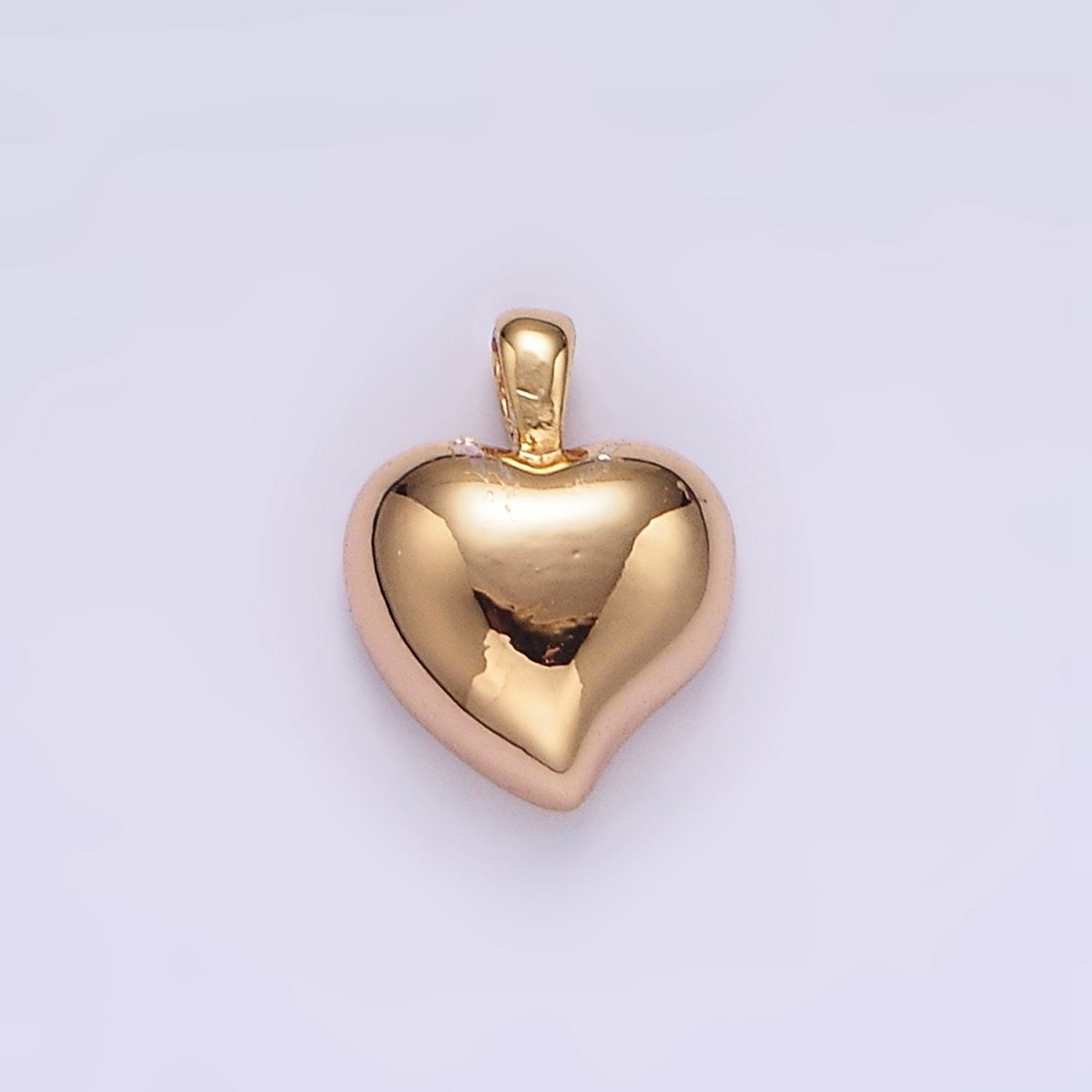 14K Gold plated 10mm Chubby Heart Minimalist Mini Pendant | N1916 - DLUXCA