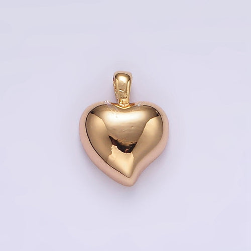 14K Gold plated 10mm Chubby Heart Minimalist Mini Pendant | N1916 - DLUXCA