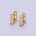 14K Gold plated 10mm Square Filigree Minimalist Cartilage Huggie Earrings in Gold & Silver | AB1265 P492