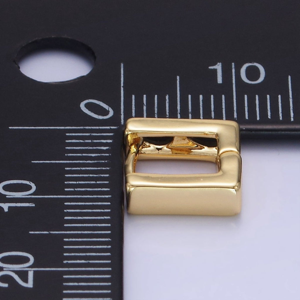 14K Gold plated 10mm Square Filigree Minimalist Cartilage Huggie Earrings in Gold & Silver | AB1265 P492