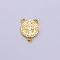 14K Gold plated 11mm, 14mm Saint Benedict Round Triple Loop Connector | G843