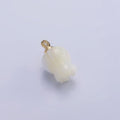 14K Gold plated 11mm Rose Bud Flower Shell Pearl Drop Charm | AG687 - DLUXCA