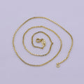 14K Gold plated 1.2mm Dainty Box Layering 18 Inch Chain Necklace w. Spring Ring | WA-389 Clearance Pricing - DLUXCA