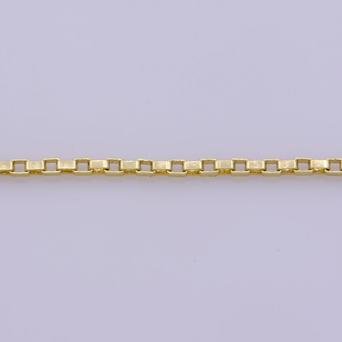 14K Gold plated 1.2mm Dainty Box Layering 18 Inch Chain Necklace w. Spring Ring | WA-389 Clearance Pricing - DLUXCA