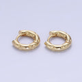 14K Gold plated 12mm Dotted Cartilage Huggie Earrings in Gold & Silver | AB1353 AB1354