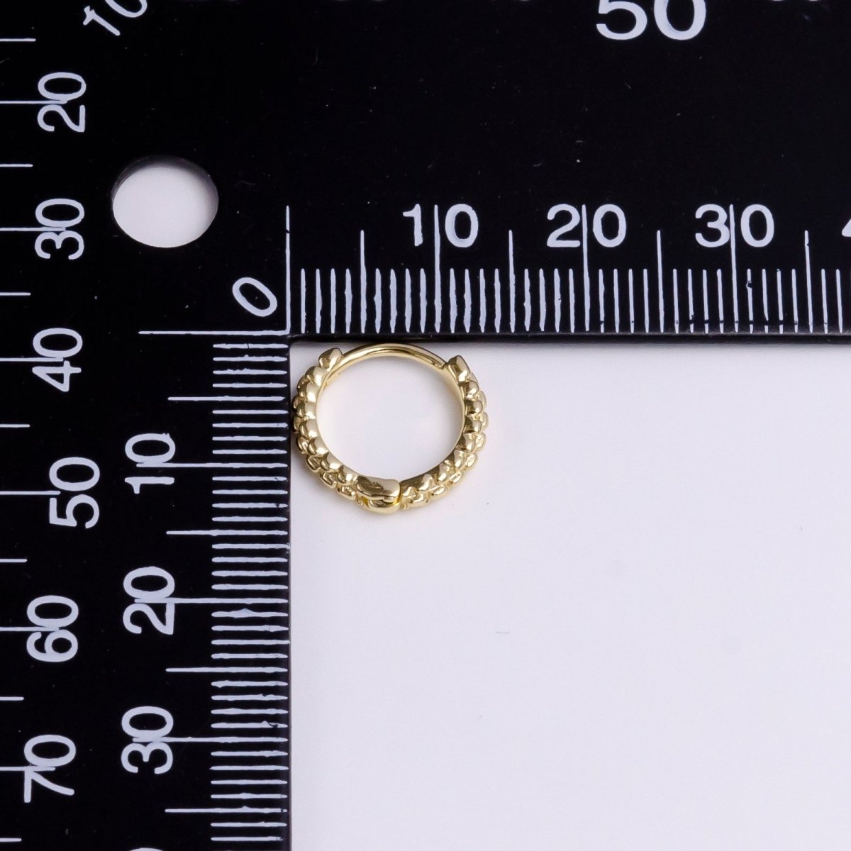 14K Gold plated 13mm Bubble Ball Cartilage Huggie Earrings | AE577 - DLUXCA