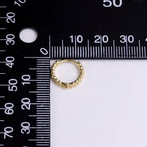 14K Gold plated 13mm Bubble Ball Cartilage Huggie Earrings | AE577 - DLUXCA