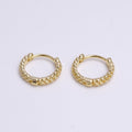14K Gold plated 13mm Bubble Ball Cartilage Huggie Earrings | AE577 - DLUXCA