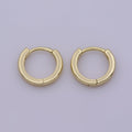 14K Gold plated 13mm Huggie Hoop Earrings | Leo-570 - DLUXCA