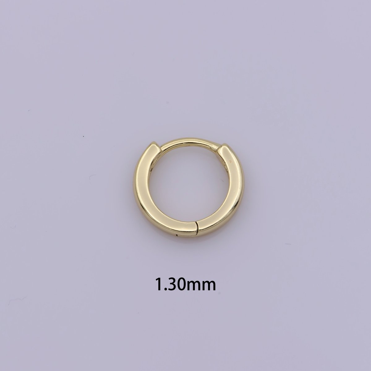 14K Gold plated 13mm Huggie Hoop Earrings | Leo-570 - DLUXCA