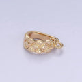 14K Gold plated 13mm Quilted Snap Latch Bail Findings | Z701 - DLUXCA