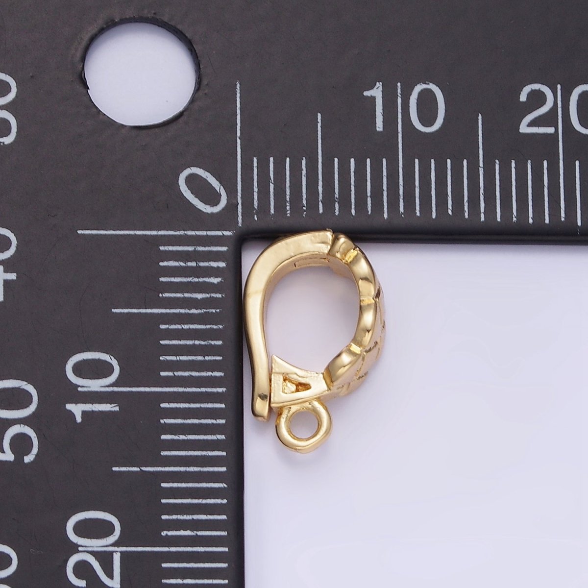 14K Gold plated 14mm Quilted Snap Latch Bail Findings | Z594 - DLUXCA