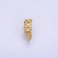14K Gold plated 14mm Quilted Snap Latch Bail Findings | Z594 - DLUXCA