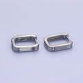 14K Gold plated 14mm Triple Lined Rectangle Cartilage Earrings in Silver & Gold | AB1352